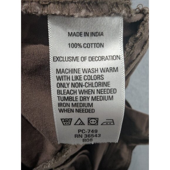 Izod Pants Womens Size 10 Brown Capri Wide Leg Slash Pockets 100% Cotton Boho - Picture 14 of 14